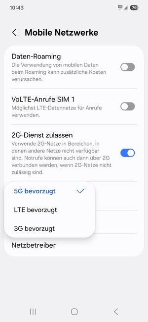 Wählen Sie die gewünschte Option