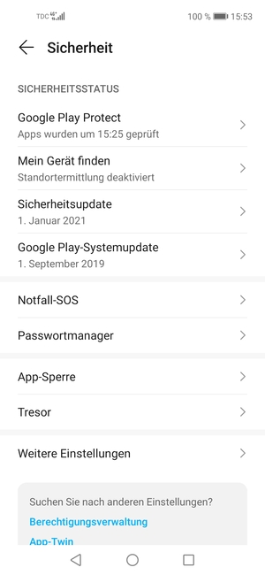 Wählen Sie Weitere Einstellungen