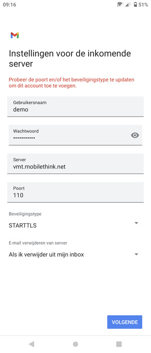Selecteer Beveiligingstype
