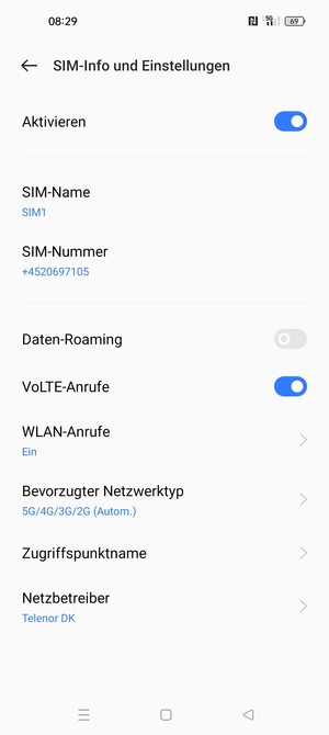 Um das Netzwerk zu wechseln, falls Probleme auftreten, wählen Sie Netzbetreiber