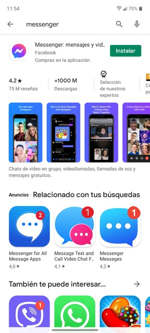 Seleccione la aplicación
