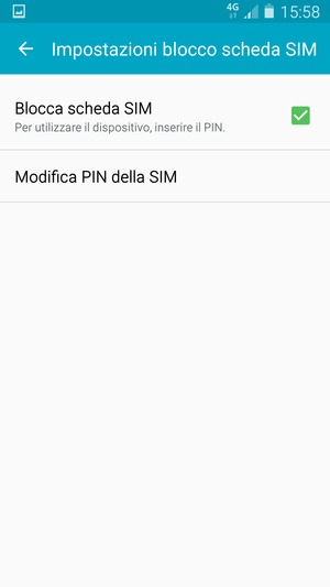 Seleziona Modifica PIN della SIM