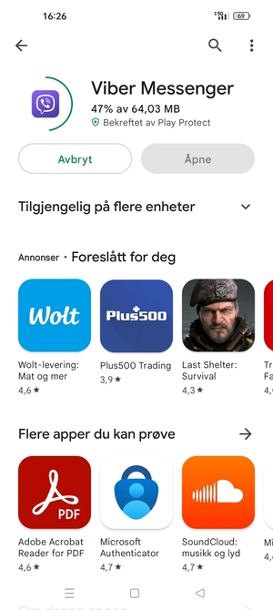Vent til installasjonen er ferdig