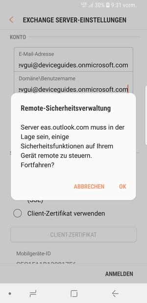 Wählen Sie OK