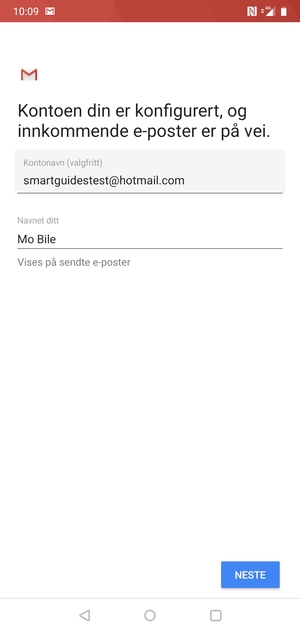 Gi kontoen din et navn, og skriv inn navnet ditt. Velg NESTE
