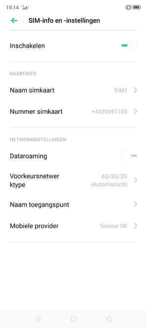 Om van netwerk te wisselen in geval van netwerkproblemen, selecteert u Mobiele provider