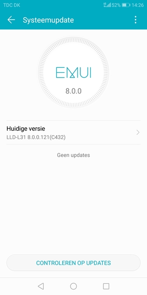 Als uw telefoon up-to-date is, zult u het volgende scherm zien