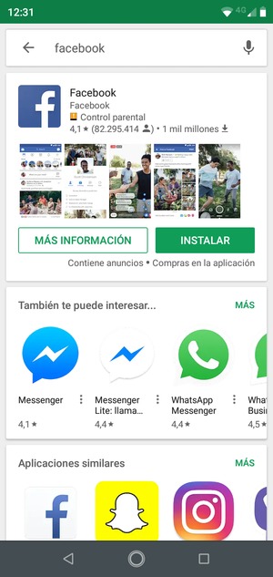 Seleccione la aplicación