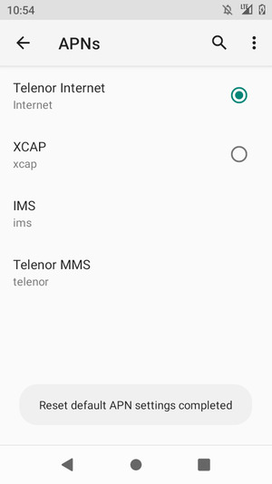 Your phone will reset to default Internet and MMS settings