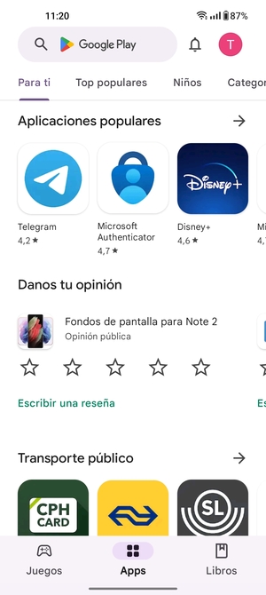 Seleccione la barra de Búsqueda