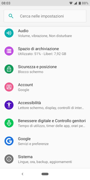 Scorri e seleziona Sicurezza e posizione