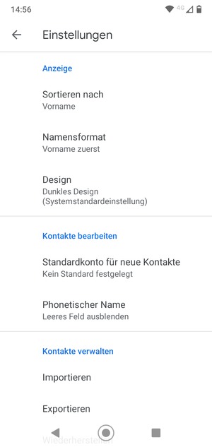 Scrollen Sie und wählen Sie Importieren