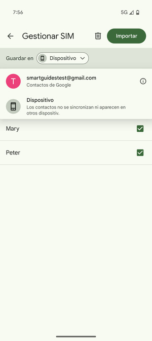 Seleccione su cuenta Google