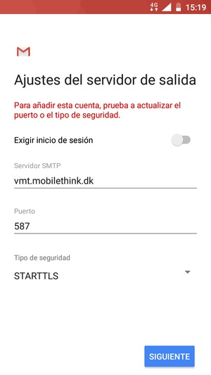 Seleccione Tipo de seguridad