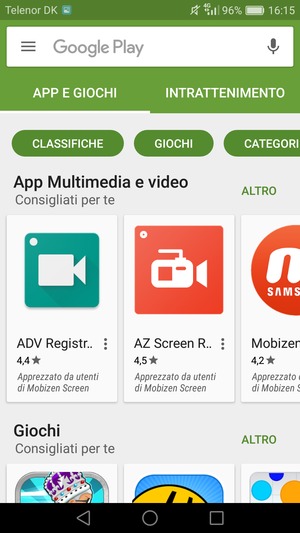 Seleziona la barra di ricerca