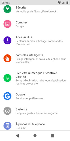 Faites défiler et sélectionnez Sécurité