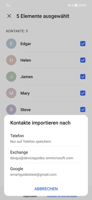 Wählen Sie Ihr Google Konto