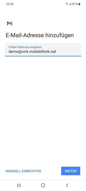 Geben Sie Ihre E-Mail-Adresse ein und wählen Sie WEITER