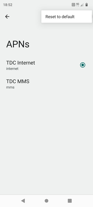 Select Reset to default