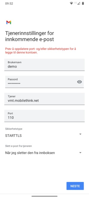 Velg Sikkerhetstype