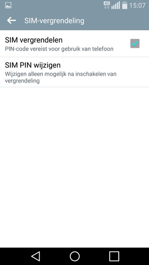 Selecteer SIM PIN wijzigen