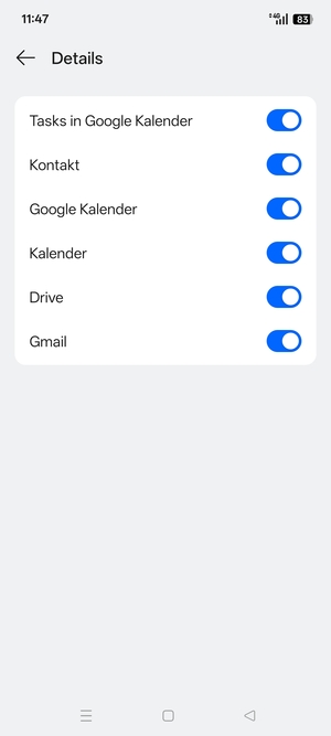 Stellen Sie sicher, dass Kontakt ausgewählt ist