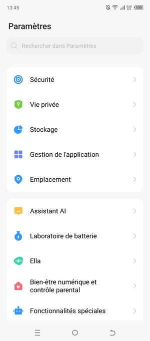 Faites défiler et sélectionnez Sécurité