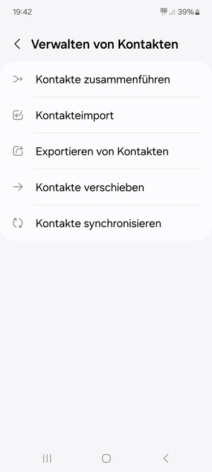 Wählen Sie Kontakteimport