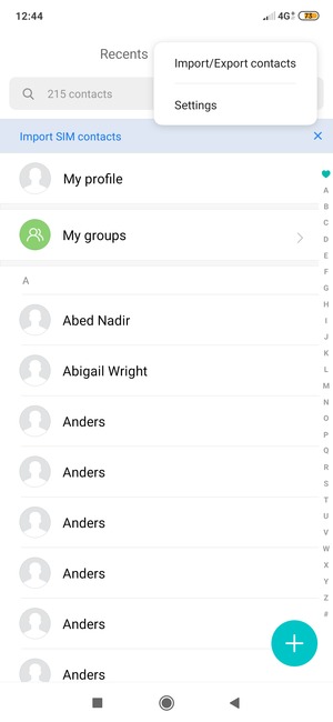Select Import/Export contacts