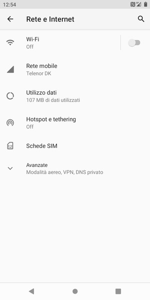 Seleziona Rete mobile