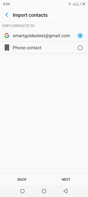 Select your Google account and select NEXT