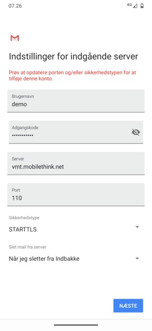 Vælg Sikkerhedstype