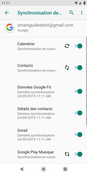 Vos informations seront synchronisées