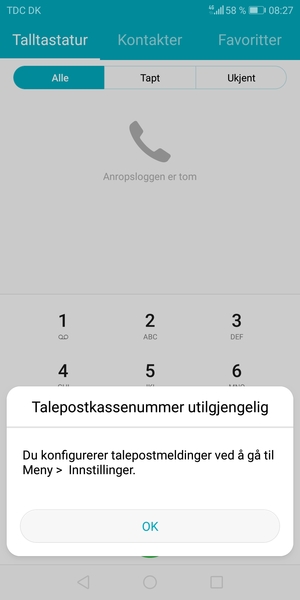 Hvis personsvar ikke er innstilt, velg OK