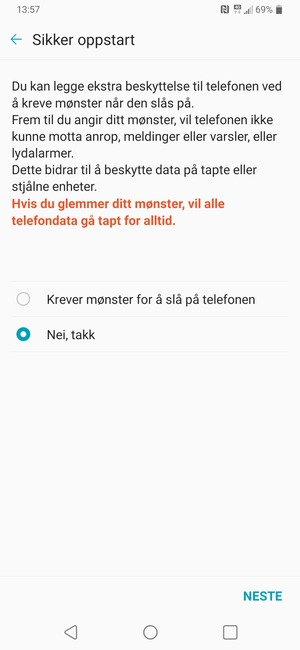 Velg ønsket alternativ og velg NESTE