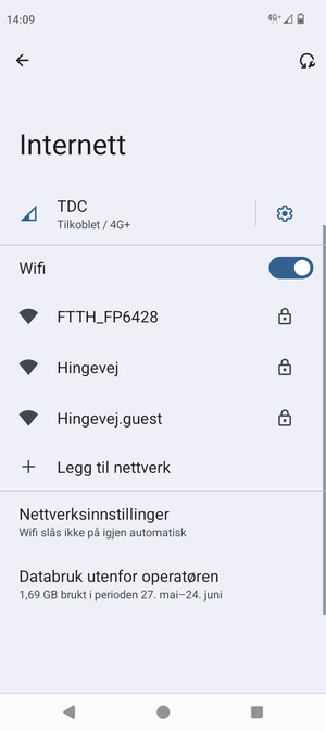 Velg det trådløse nettverket du vil koble til