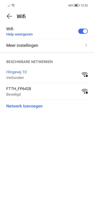 U bent nu verbonden met het WiFi-netwerk