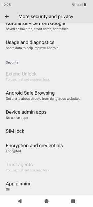 Scroll to and select SIM lock