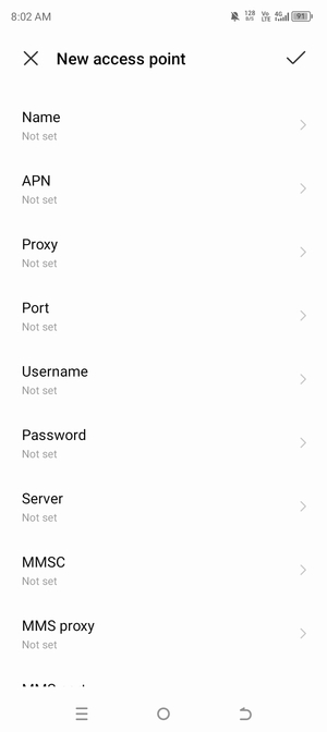 Enter Internet information
