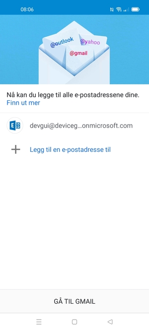 Velg GÅ TIL GMAIL