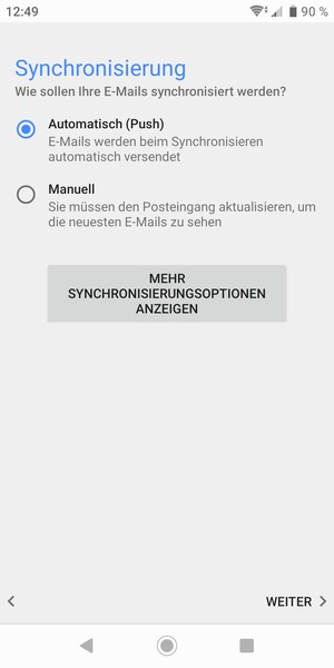 Wählen Sie die gewünschte Option und wählen Sie WEITER