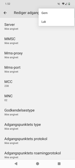 Vælg Gem