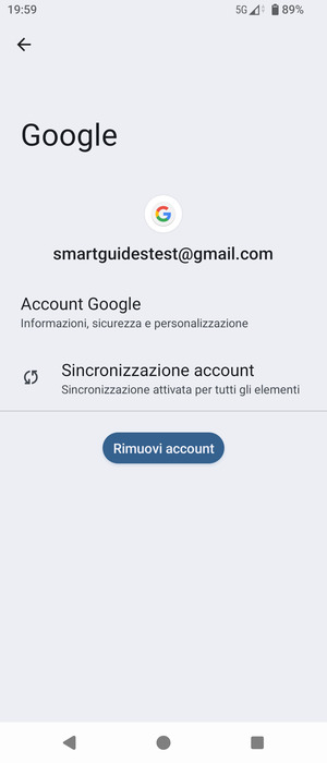 Seleziona Sincronizzazione account
