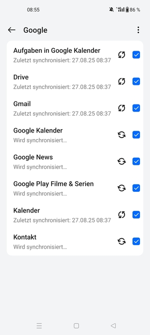 Ihre Daten werden synchronisiert