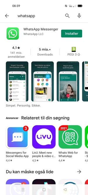 Vælg appen