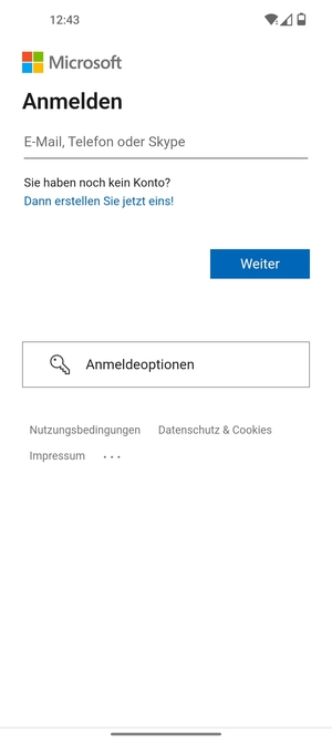 Geben Sie Ihre E-Mail-Adresse ein und wählen Sie Weiter
