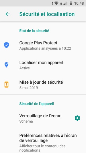 Votre téléphone est maintenant sécurisé par un écran de verrouillage
