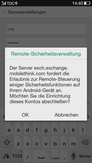 Wählen Sie OK