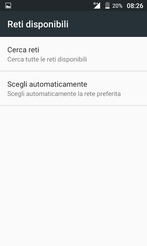 Seleziona Cerca reti