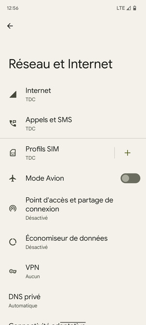 Sélectionnez Internet